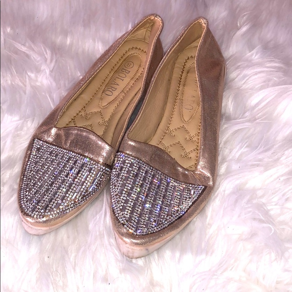 Bolaro Sparkle and Metallic Flats size 8
